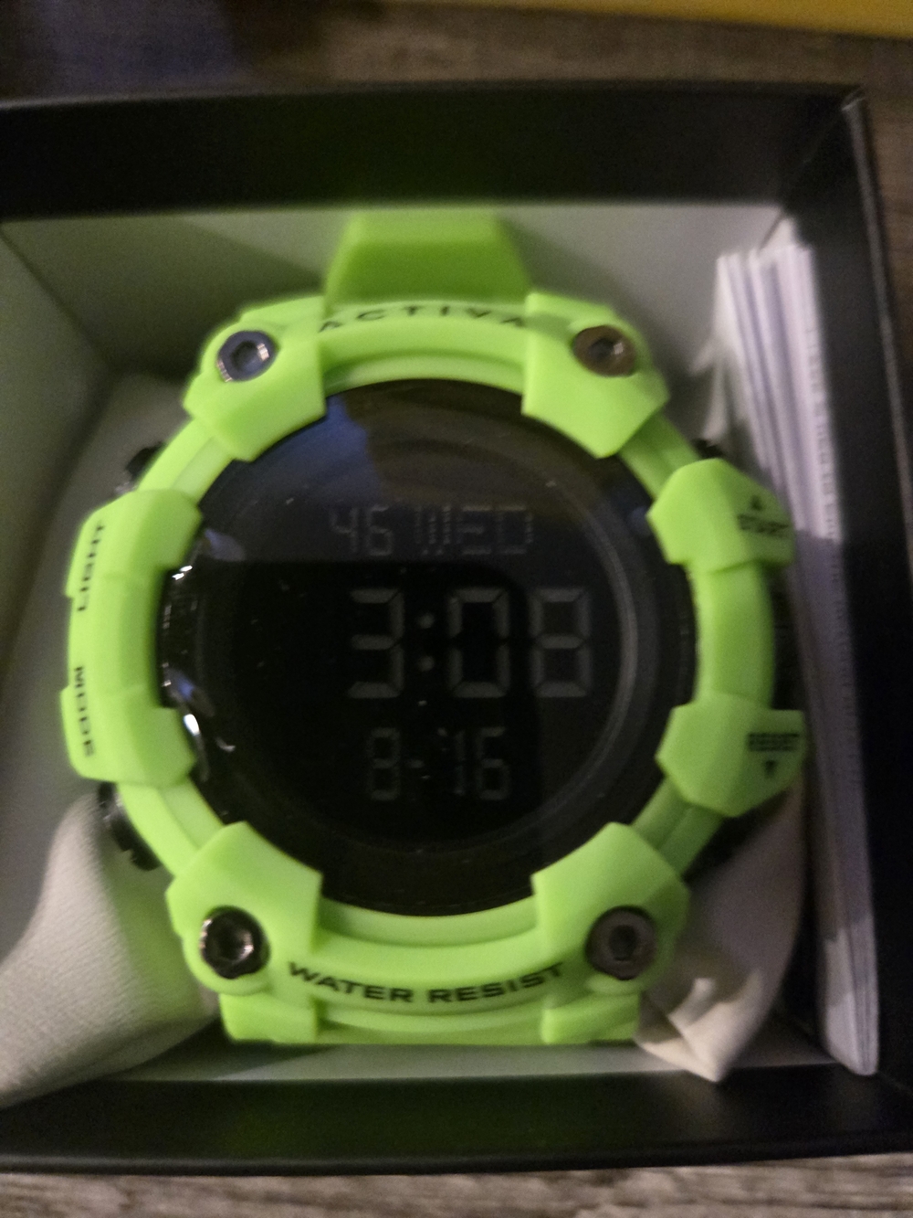 Neon Green Digital Sports Watch - Water Resistant